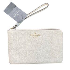 Kate Spade New York Ivory Pebbled Leather Wristlet NWT